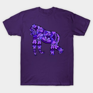 Purple Awareness Ribbon Gorilla mandala T-Shirt